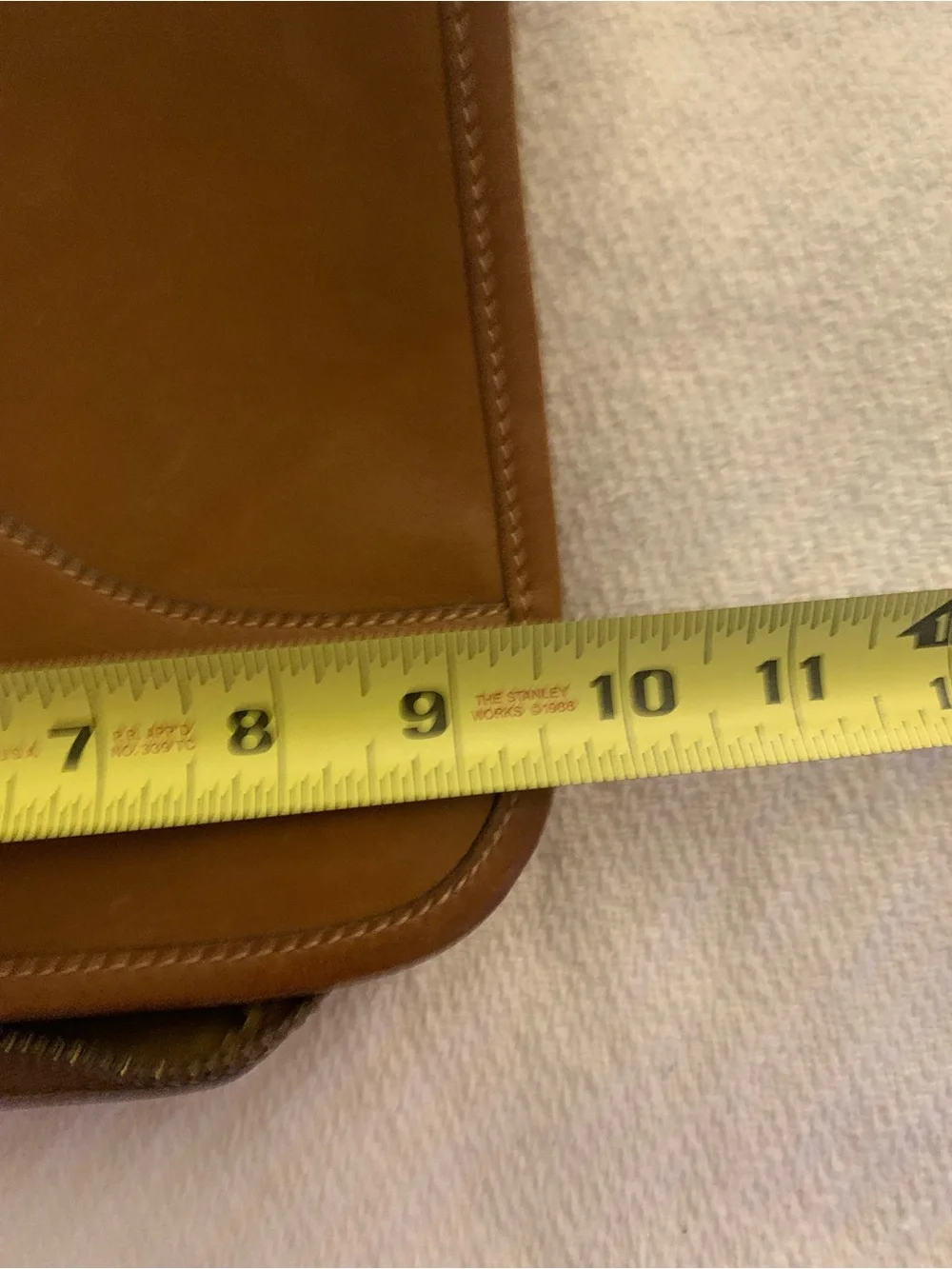 The Sak Brown Leather Garment Bag Panel with Embossed Logo